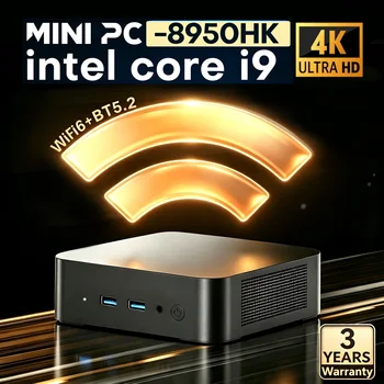 Hot Sale Windows 11 Intel Core I9 8950HK I3-6100 Mini PC Computer 16GB RAM 512GB Gaming Computer WiFi6 Portable Mini Desktop PC
