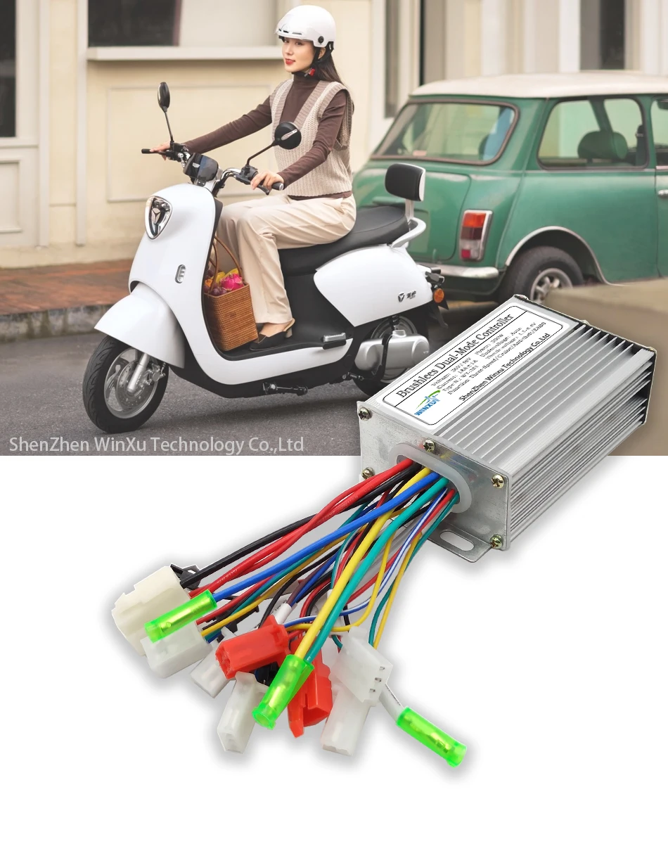 36V 48V 350W 18A Bürstenloser Motor Speed Drive Dual Mode Controller Allgemein für Elektro-Ebike E-Bike Fahrrad Roller Motorrad – Detail 2