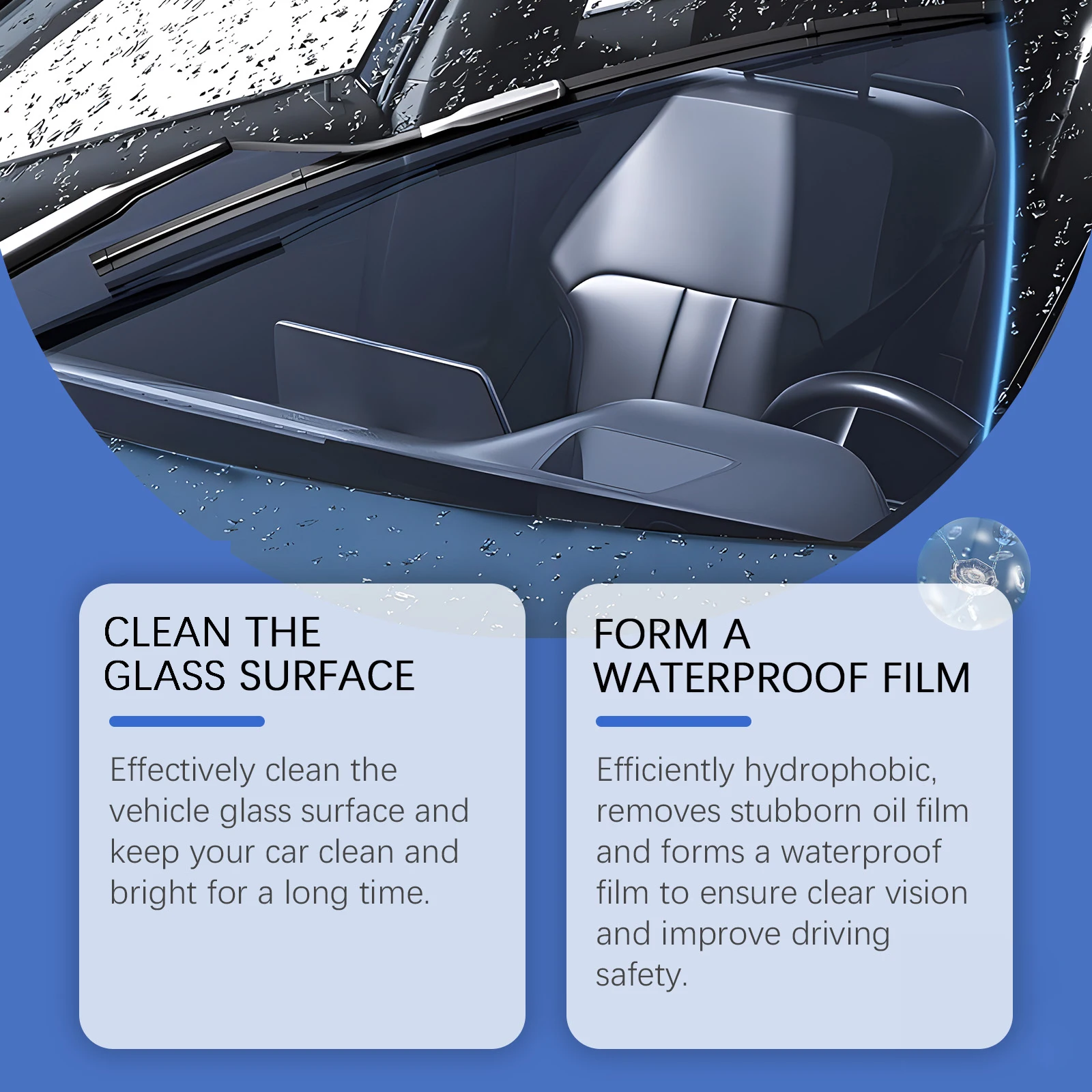 Homonth تنظيف الزجاج الأمامي مناديل مبللة إزالة الأوساخ إزالة الترسبات تحسين الشفافية مقاوم للماء مكافحة الحشف منظف الزجاج الأمامي