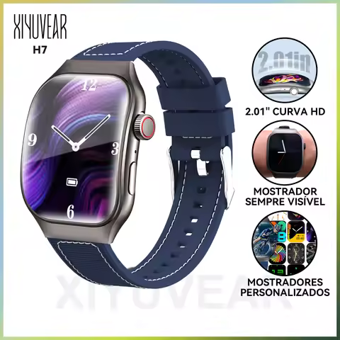 Smartwatch Tela Curva HD de 2,01" Chamada Mensagens Modo Esporte Vários Mostradores Presente Homens Mulheres