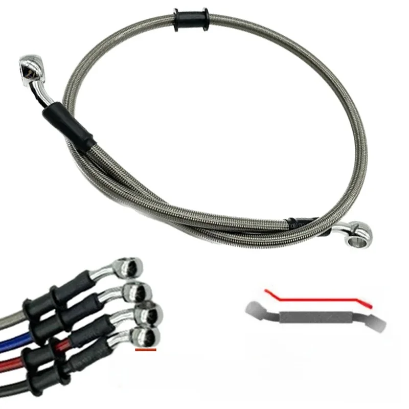 AliExpress NONE 10mm 28 Degree Motorcycle Dirt Bike Braided Line Steel Brake Hose Cable Hydraulic Banjo Pipe 300mm-2200mm for Universal Racing