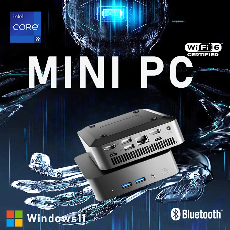 Windows 11 Pro Intel Core i9 8950HK Mini PC 16GB DDR4  1TB SSD PC Gamer Computer Dual WIFI 6 BT5.2 4K HD Mini Gaming PC Desktop