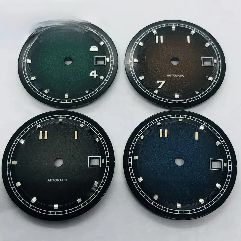 Miuksi 31,5 mm sterylna tarcza świecąca tarcza zegarka pasuje do mechanizmu ETA 2836 2824 Mingzhu DG2813 3804 Miyota 8205 8215 821A Seagull 1612 — zdjęcie 2