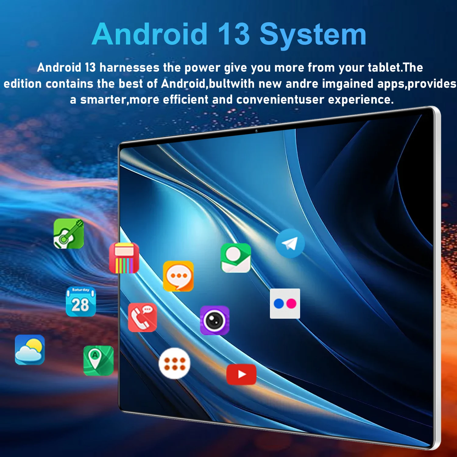 2026 10.36Inch Tablet Android 16GB RAM 1TB ROM 16MP 32MP Android 13.0 20000mAh 14 Core 5G Dual SIM Bluetooth WiFi GPS Global Version