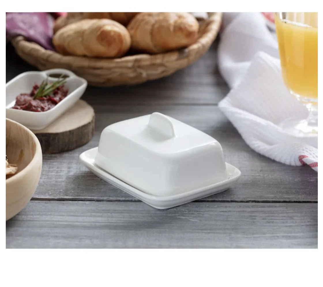 

Cute Butter Box Plate Hotel Serving Utensils Storage Lunch Box Fresh Refrigerator Organizer Gift Dinnerware Kitchen Accessories