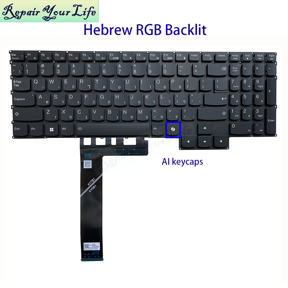 RU التشيكية العبرية RGB الخلفية لوحة المفاتيح لينوفو الفيلق برو 5-16ACH6H 16ACH6 16ITH6 16IAH7 16ARH7H PH5CYXRGBG-4T اللون الخلفية