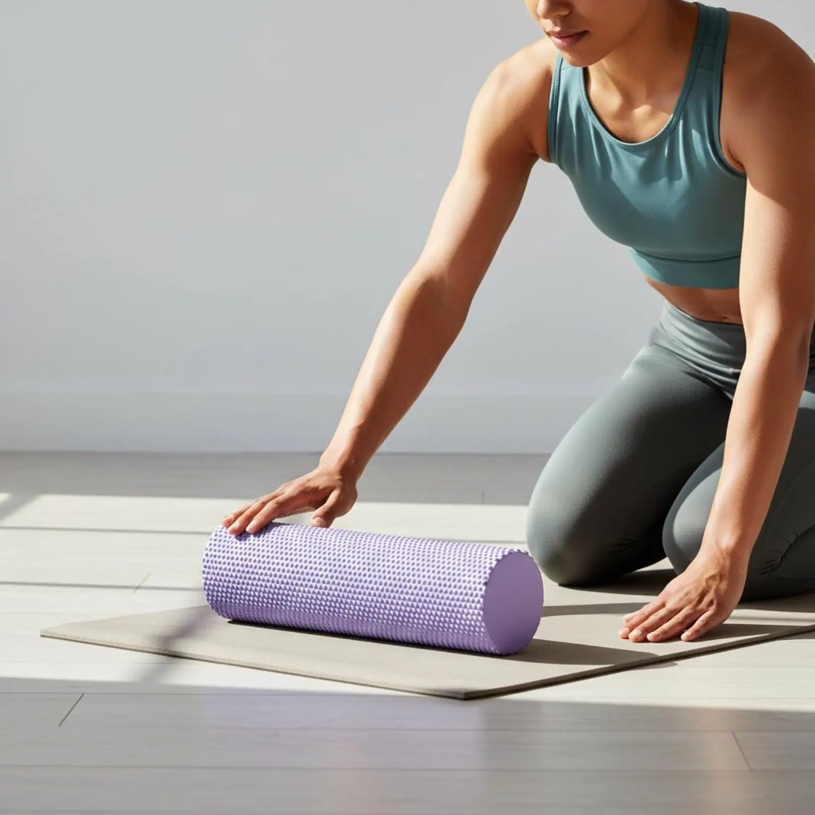 EVA Yoga-Schaumstoffrolle, Workout-Schaumstoffrolle, Pilates-Körperübungsrolle für Rücken, Beine und Körperdehnung. – Detail 2