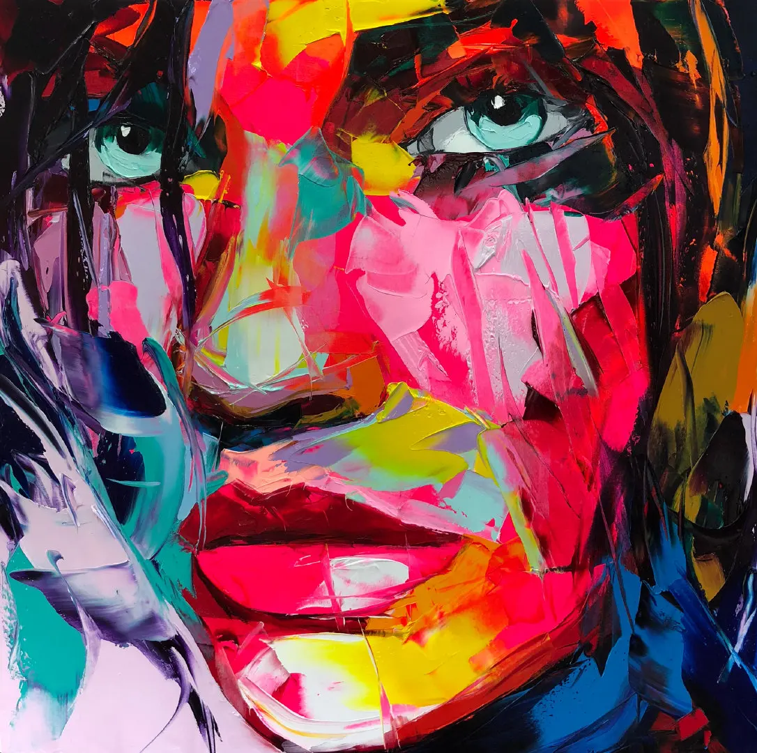 

Nielly Francoise палитра ножей портрет лица масляная живопись на холсте домашнее настенное Искусство Декор настенные картины
