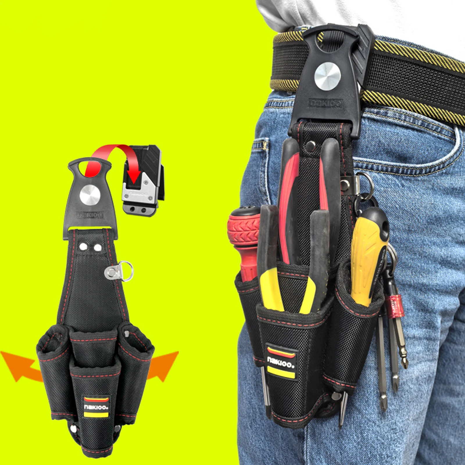 Tool Belt Bag Organization Waterproof Multipurpose Side Belt Pouch for Handyman Carpenters Roofer Plumbers Construction Workers