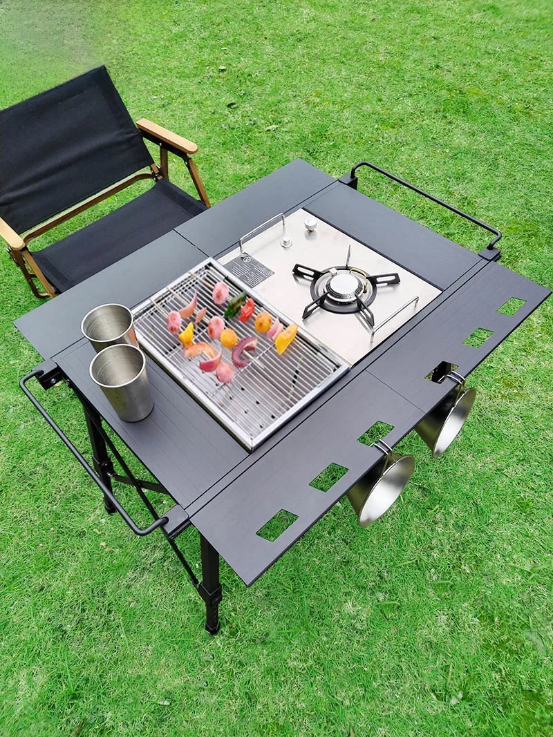 Lohascamping Table IGT pliante de Camping légère étendre la table de brasero pied réglable multifonctionnel table de barbecue avec brûleur de bureau