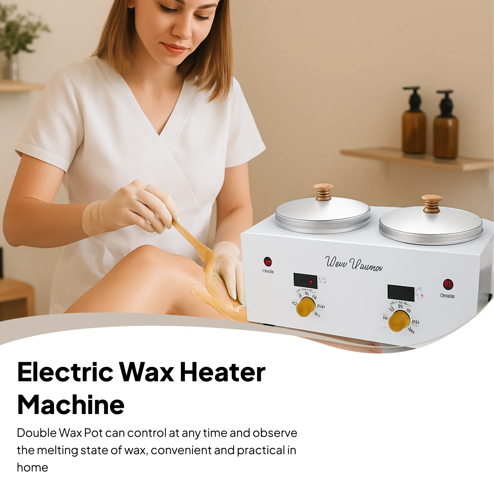 

Двойной горшок с подогревом воска, профессиональная парафиновая машина для удаления волос, двойной парафин, горячее оборудование для кожи лица для домашней красоты