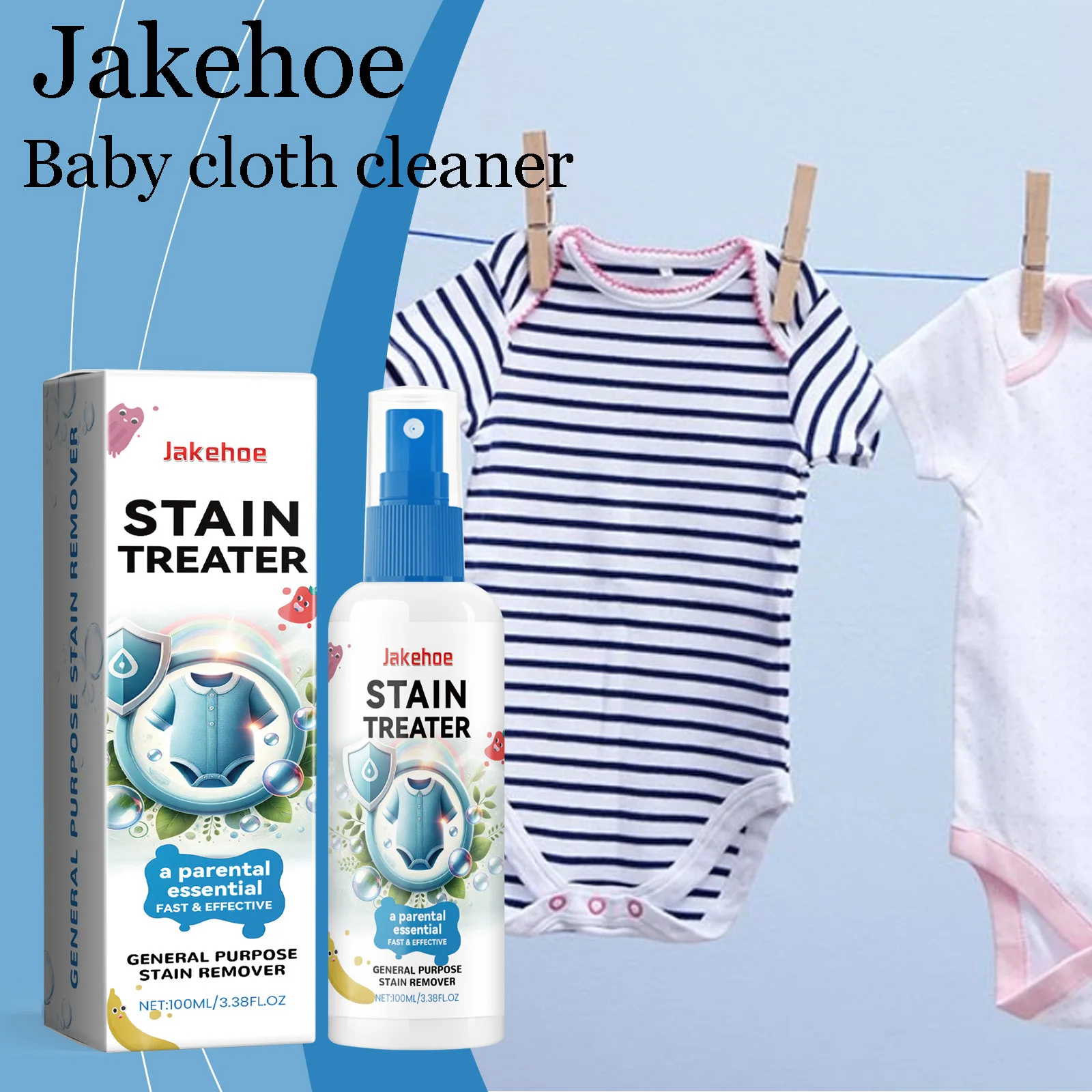 

Jakehoe Baby Cloth Cleaner Spray Natural Non-irritating Smell Quick Dissolve Stubborn Stains Remove Dirts Gentle Laundry Spray