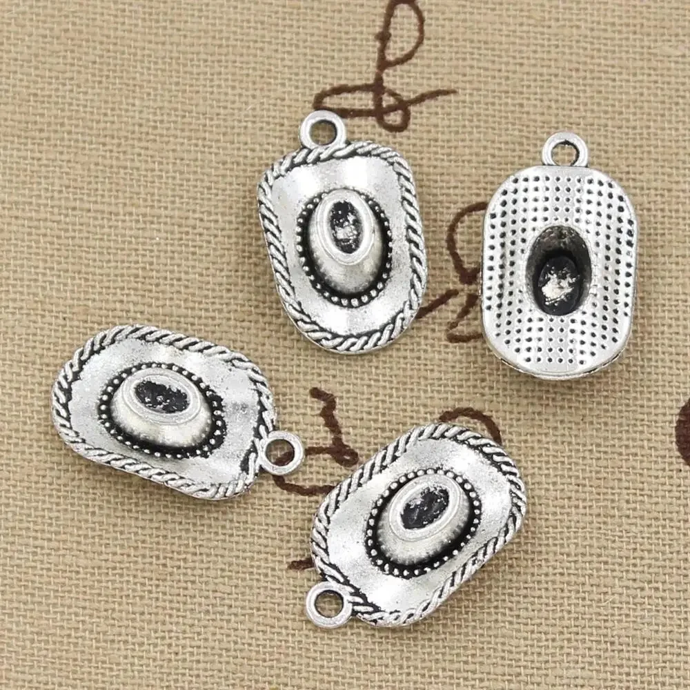 15 sztuk Charms kapelusz kowbojski 23x13mm antyczne srebro kolor brązowy zawieszki dokonywanie DIY Handmade tybetański srebrny kolor biżuteria z brązu — zdjęcie 2