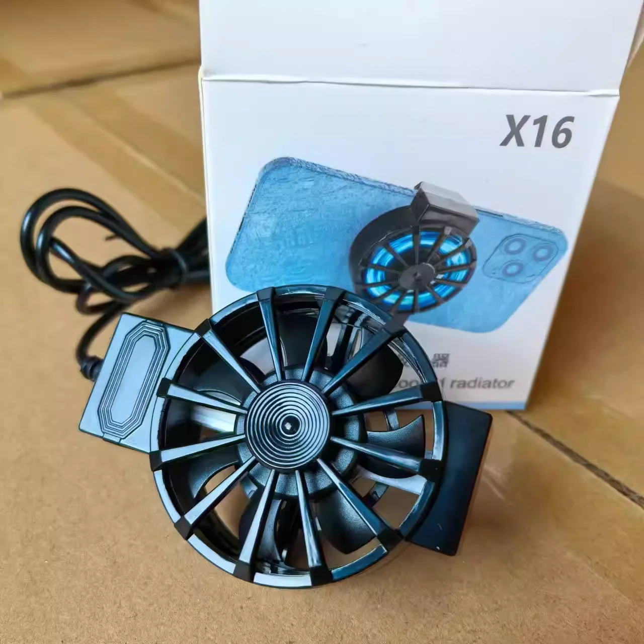 

New X16 Clip-on Cooling Phone Cooler Fan with Blue Light Eliminate Lag Frame Drops for Gaming Phone Cooler