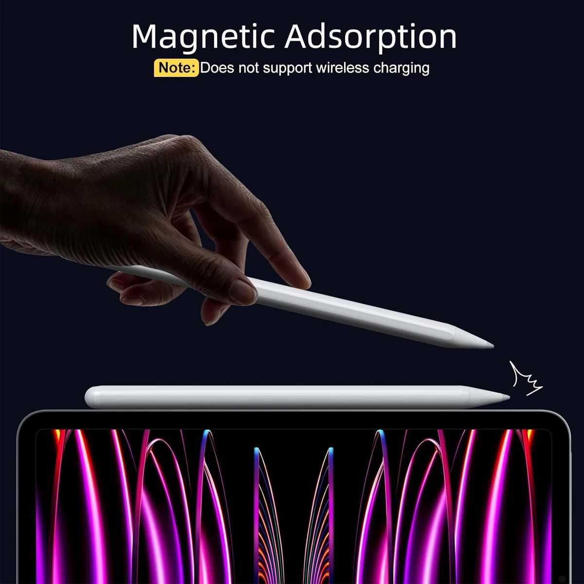 Caneta Stylus para iPad Apple iPad 2018-2025for11/10/9/8/7/6a geração, Pro 12,9/11/13 polegadas M4, Air 3/4/5/M2/M3, Mini 5/6a, Branco