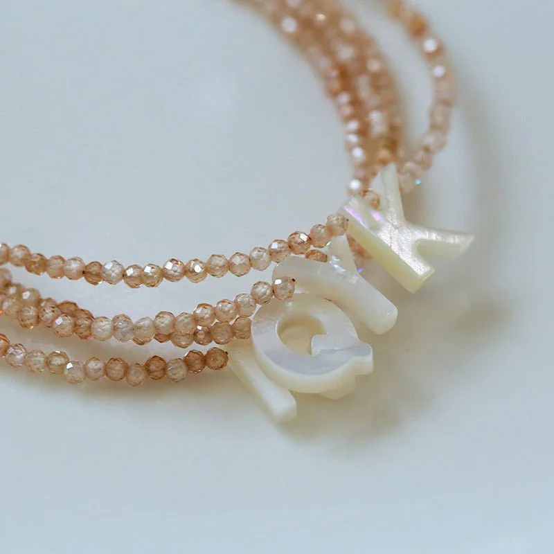 Customized Initials Bracelet Simple Shell Personalized Stacking Jewelry Bohemian Style Valentine's Day Gift Daily Wear For Women