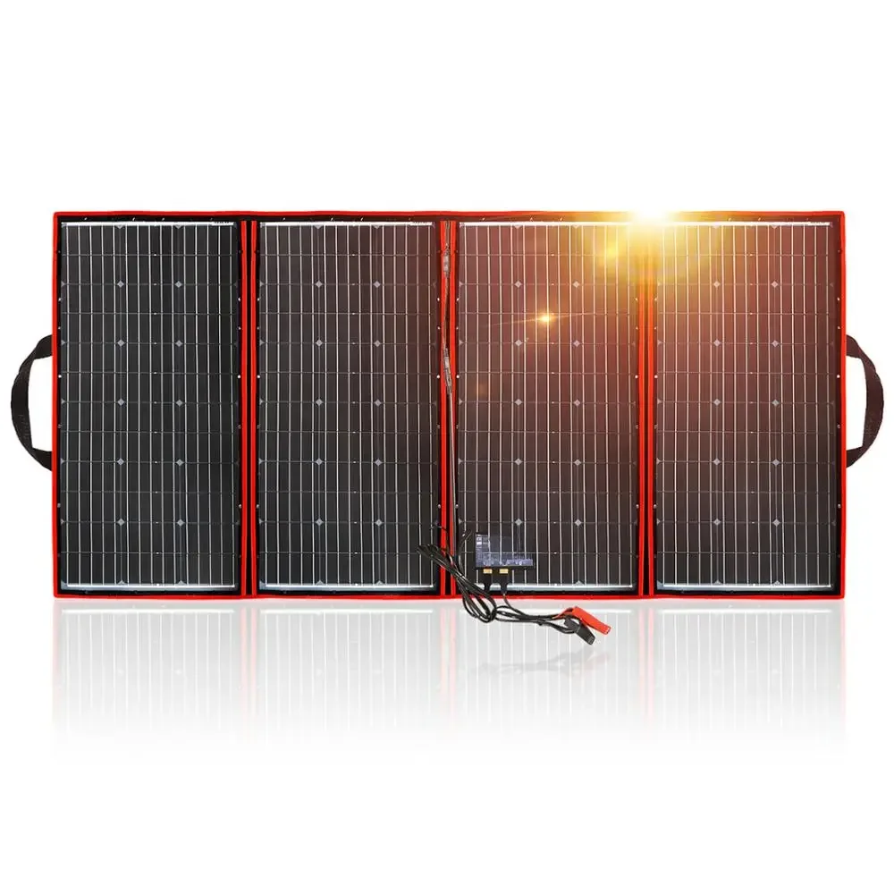 Dokio 300 W 12 V/18 V hocheffizientes, monokristallines, flexibles, faltbares, tragbares Solarpanel für Powerbank/Camping, Wohnwagen/Boot/Auto