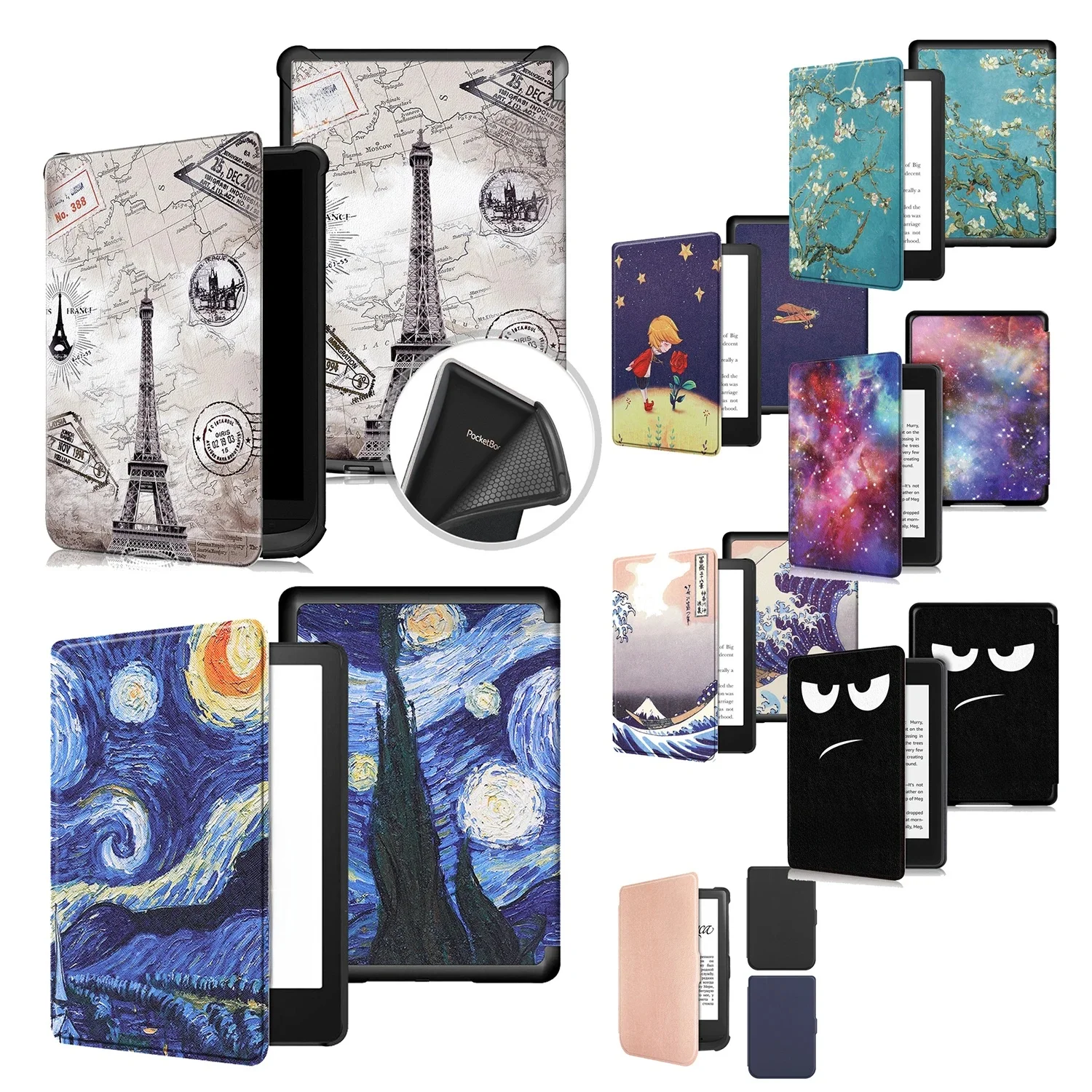 Etui z miękkiego TPU i skóry PU z funkcją usypiania do PocketBook Touch HD 3/Lux 5/Basic Lux 4/3/2 628 627 618 617 616 606 632 Plus/Aqua 633 Color — zdjęcie produktu 7