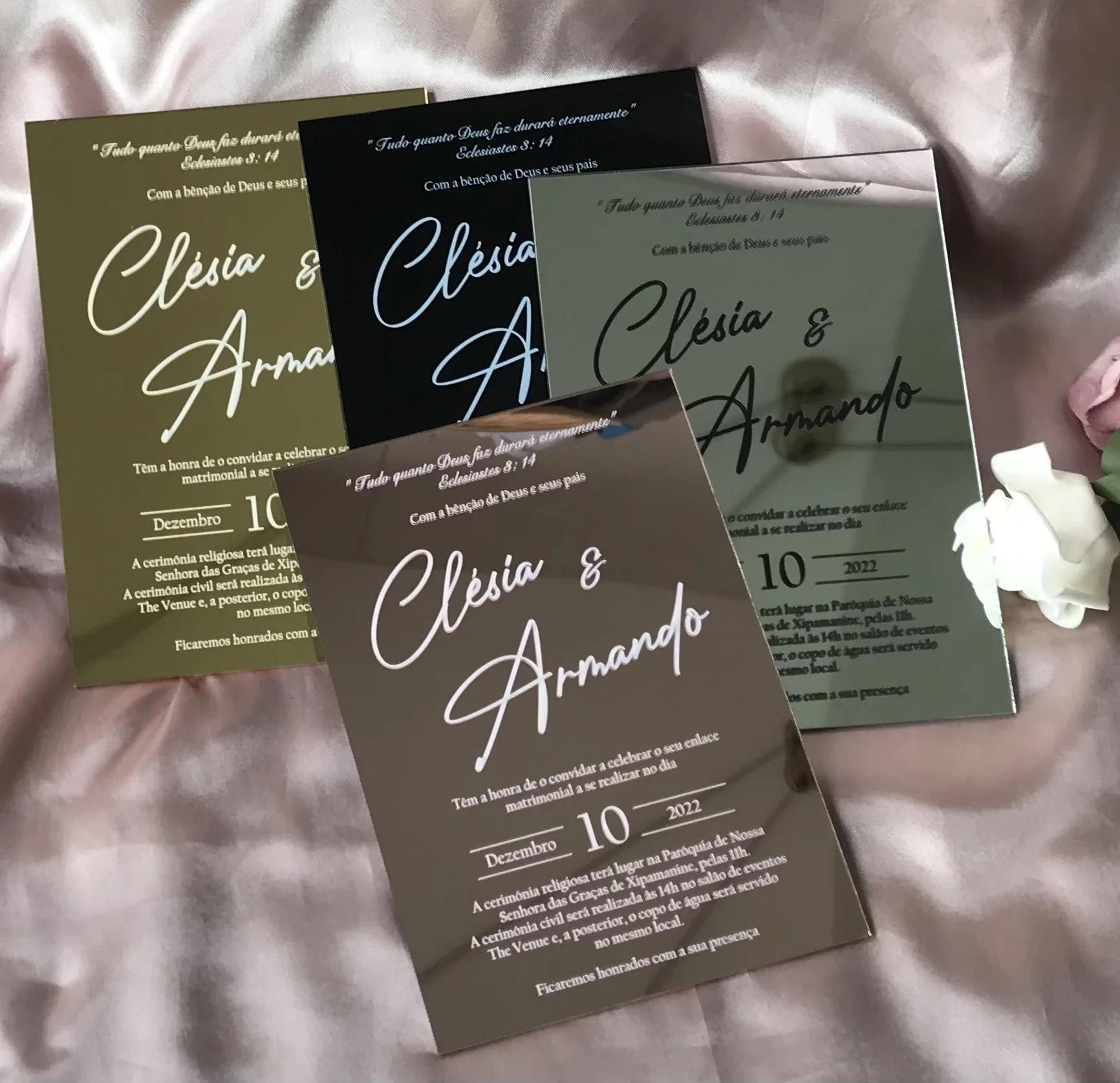 

10pcs Custom Acrylic Wedding Invitation,Mirror Gold.Silver,Rose Gold Acrylic Make your Own Invite Card Souvenirs Gift Decoration