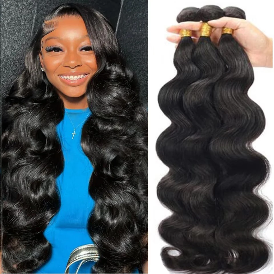 Körperwelle Bundles Haar 12-32 Zoll 1/3 PCS Brasilianisches Echthaar Natürliche Schwarze Farbe Remy Haarverlängerungen Lieferung 3-6 Tage Frankreich