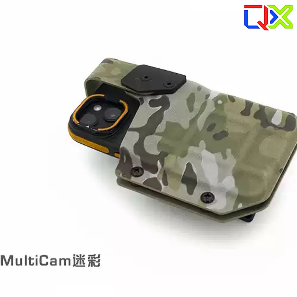QX Tactical Quick-Release Phone Holster with Thumb Lock Buckle Outdoor Sport Military Combat Smartphone Pouch Carrier