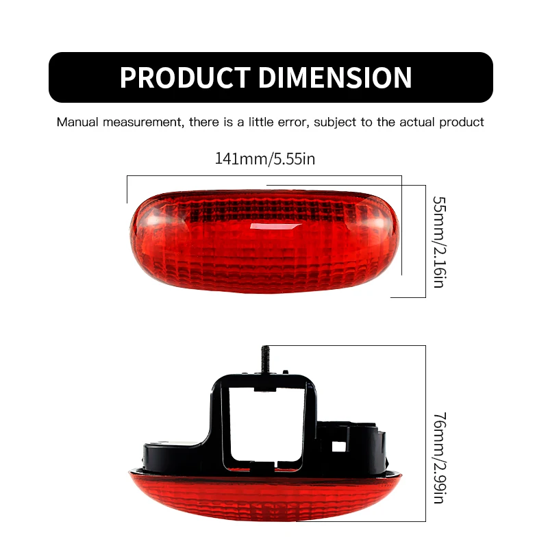 1PCS Red Car LED Rear High Level 3rd Brake Stop Light For Renault Trafic II Opel Vivaro Nissan Interstar 8200209522 8200040732