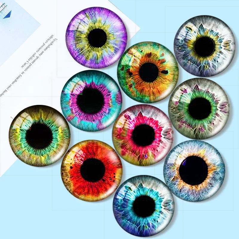 Łatka z klejnotem dla lalek Koła Realistyczne Do biżuterii 12mm/16mm/18mm/25mm Okrągłe zdjęcie szklany kaboszon demo płaski tył Dokonywanie ustaleń — zdjęcie 2