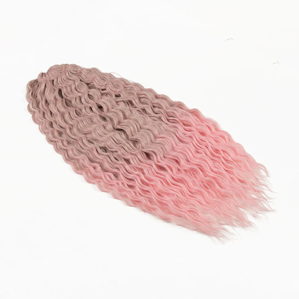 Ariel Curl Extension de cheveux au crochet, vague d'eau, torsion synthétique, tresse, ombré, blond, rose, vague profonde, tressage, 24 pouces