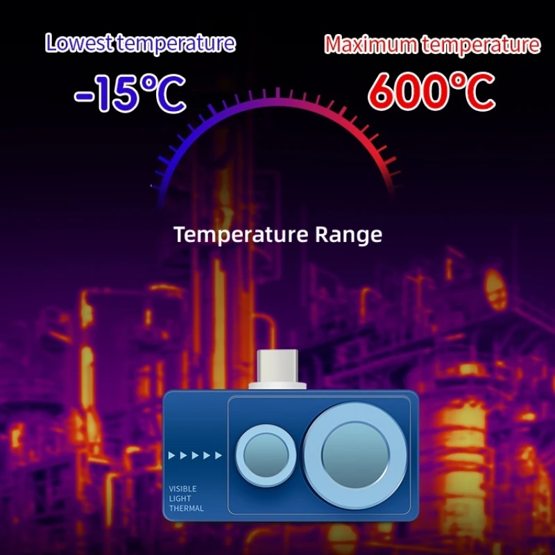 TOOLTOP T7PRO 256*192 Visible Thermal Imager Dual Camera Fusion 25Hz Android Thermal Camera Electrical Device Construction Test