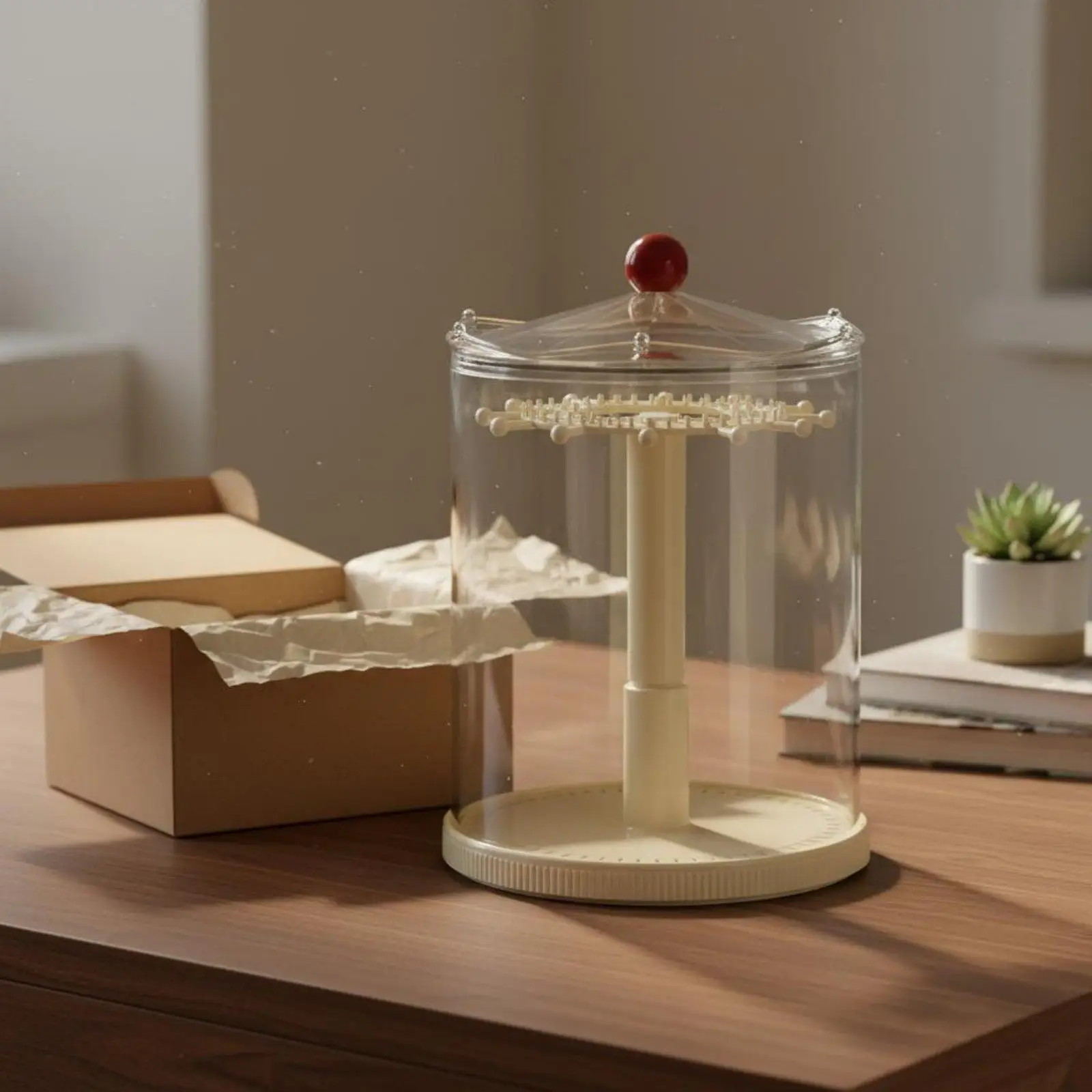 Unseen Box Storage Rotating Display 360° Rotation Rotating Display Stand Rotating Doll Display Stand Transparent Design