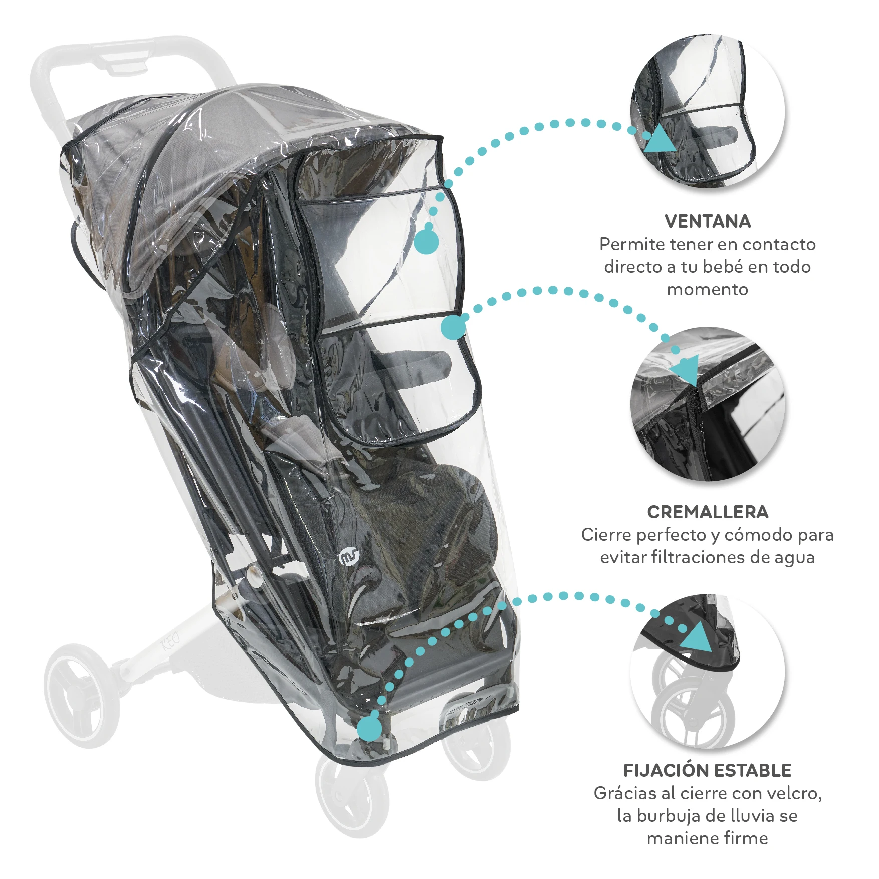 Universal bubble for baby cart, it has window. Compatible with all carts