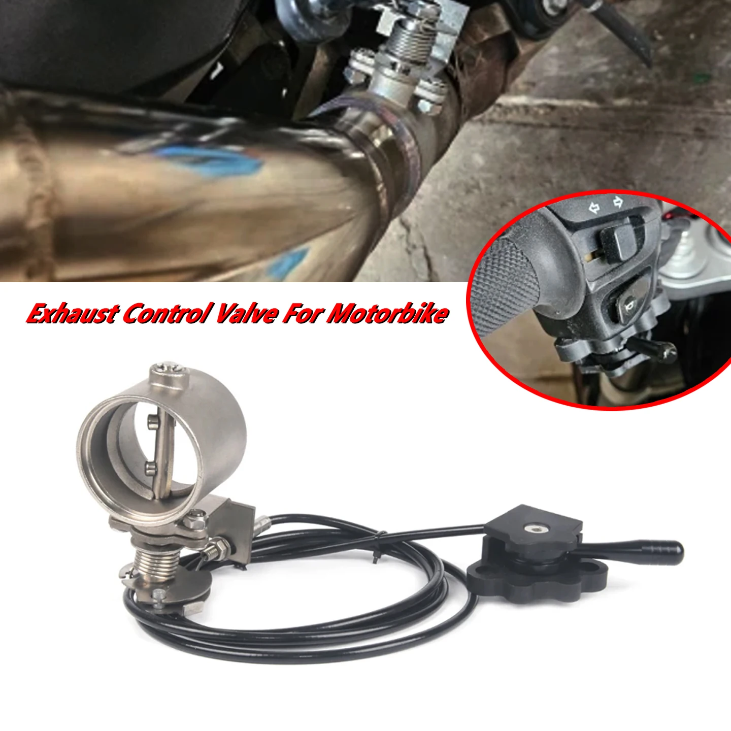 

51MM / 2inch Exhaust Control Valve For Motorbike Exhaust Pipe Manual Operation Valve Kit Universal Multi-angle Mode