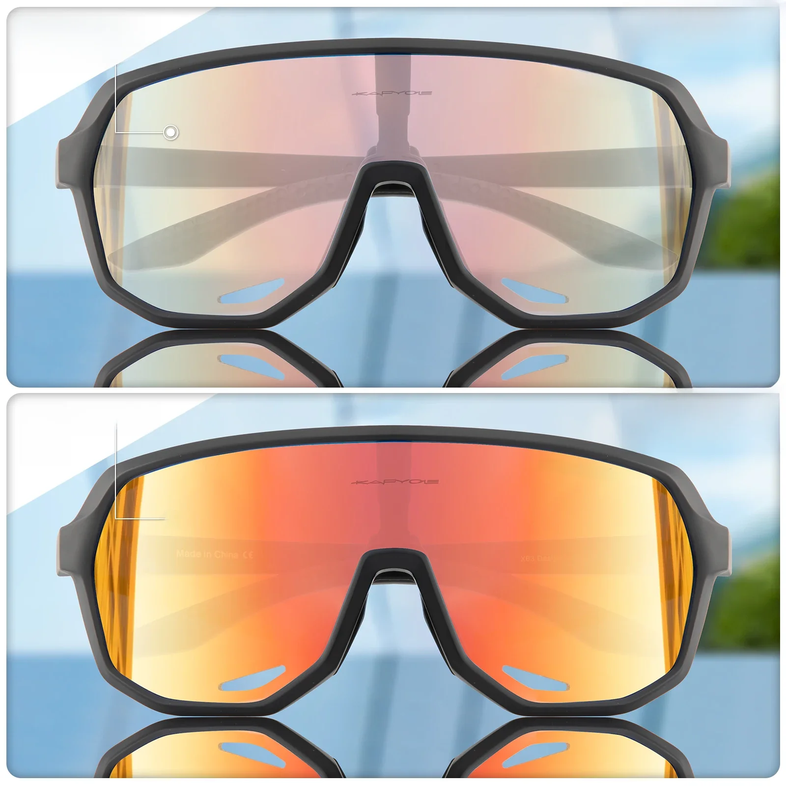 AliExpress kapvoe Kapvoe Blue Photochromic Glasses Speed Bike Road Bicycle UV400 Sports Cycl Sunglasses for Men Women MTB Hiking Cycling Glasses