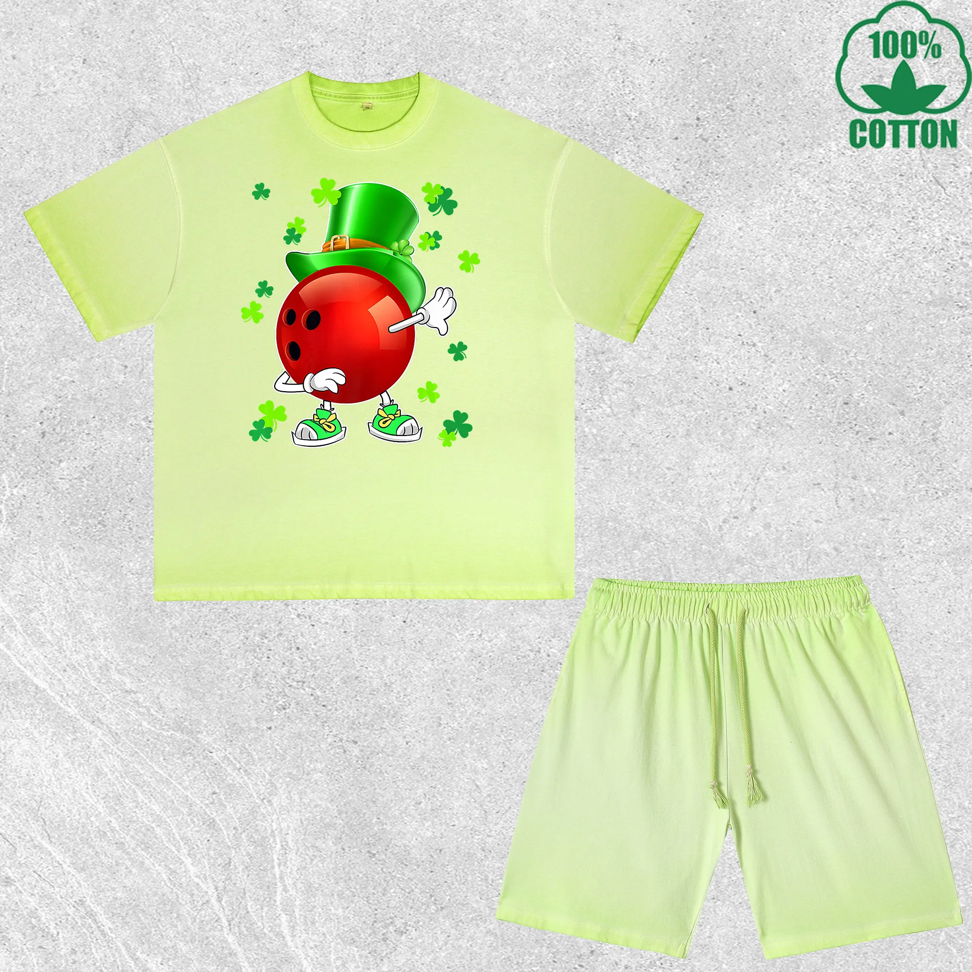 

Saint Patrick Printed Dirty Wash T-Shirt Shorts Set Multicolor Combo Loose Trendy Fashionable 100%Cotton Short Value Pack
