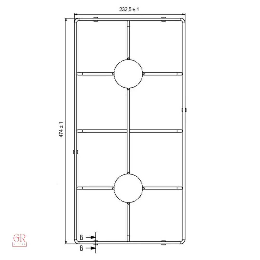 Built-in Stove Grill For Arçelik / Altus / Beko - 47.5 Cm X 23.2 Cm