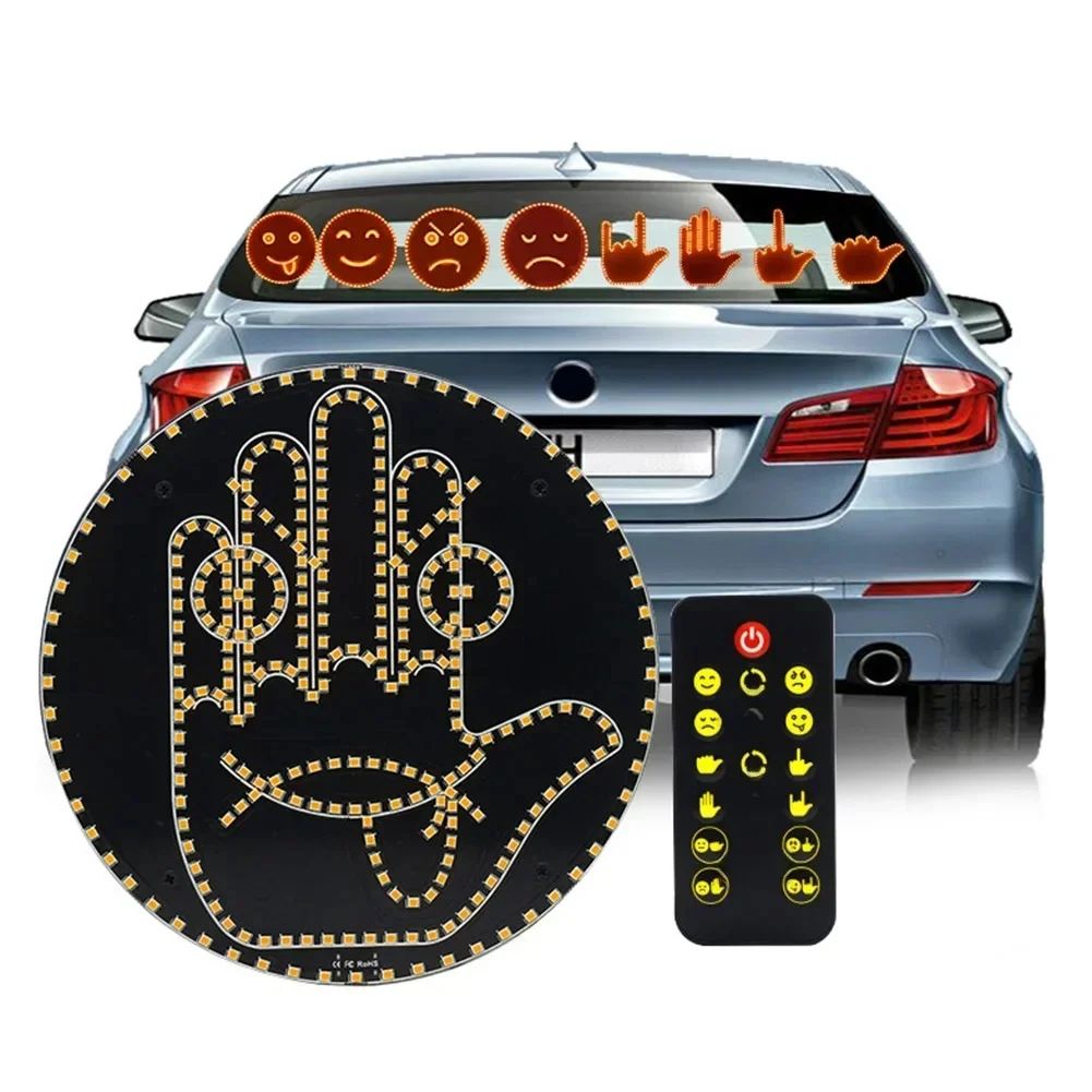 Creative Fun Three Models Gesture Lamp Car Interior Rear Windshield LED Hand Gesture Sign Middle Finger Sign Warning Brake Light