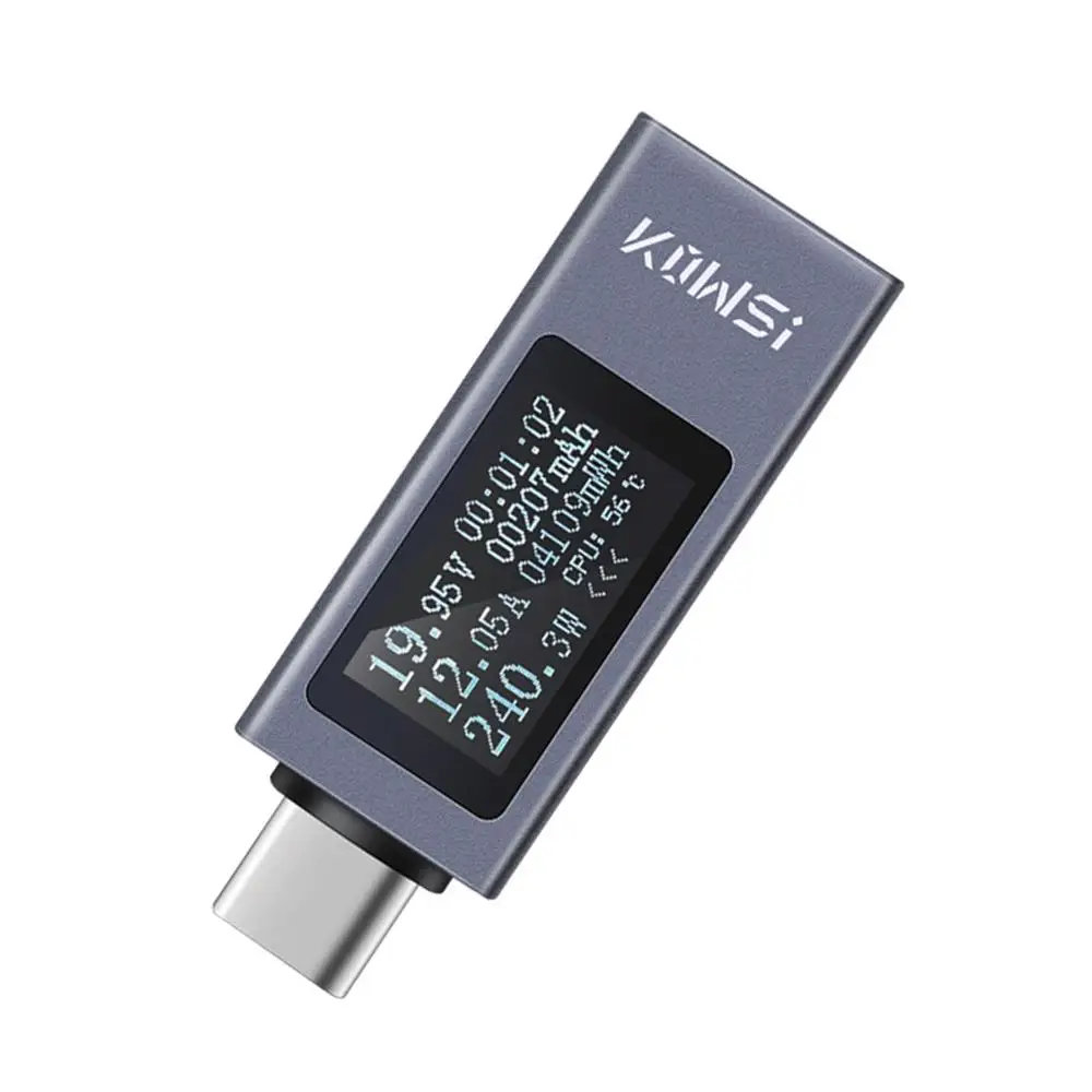 KWS-2301C DC 4-30V 0-12A Digital Display DC Voltage Ammeter Power Meter Detector Type-C interface Cell Phone Charger Tester