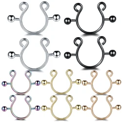 2PCS Sexy Fake Nipple Piercing Jewelry For Women Nipple Rings  Stainless Steel Non Piercing Nipple Rings Accesorios Para Mujer