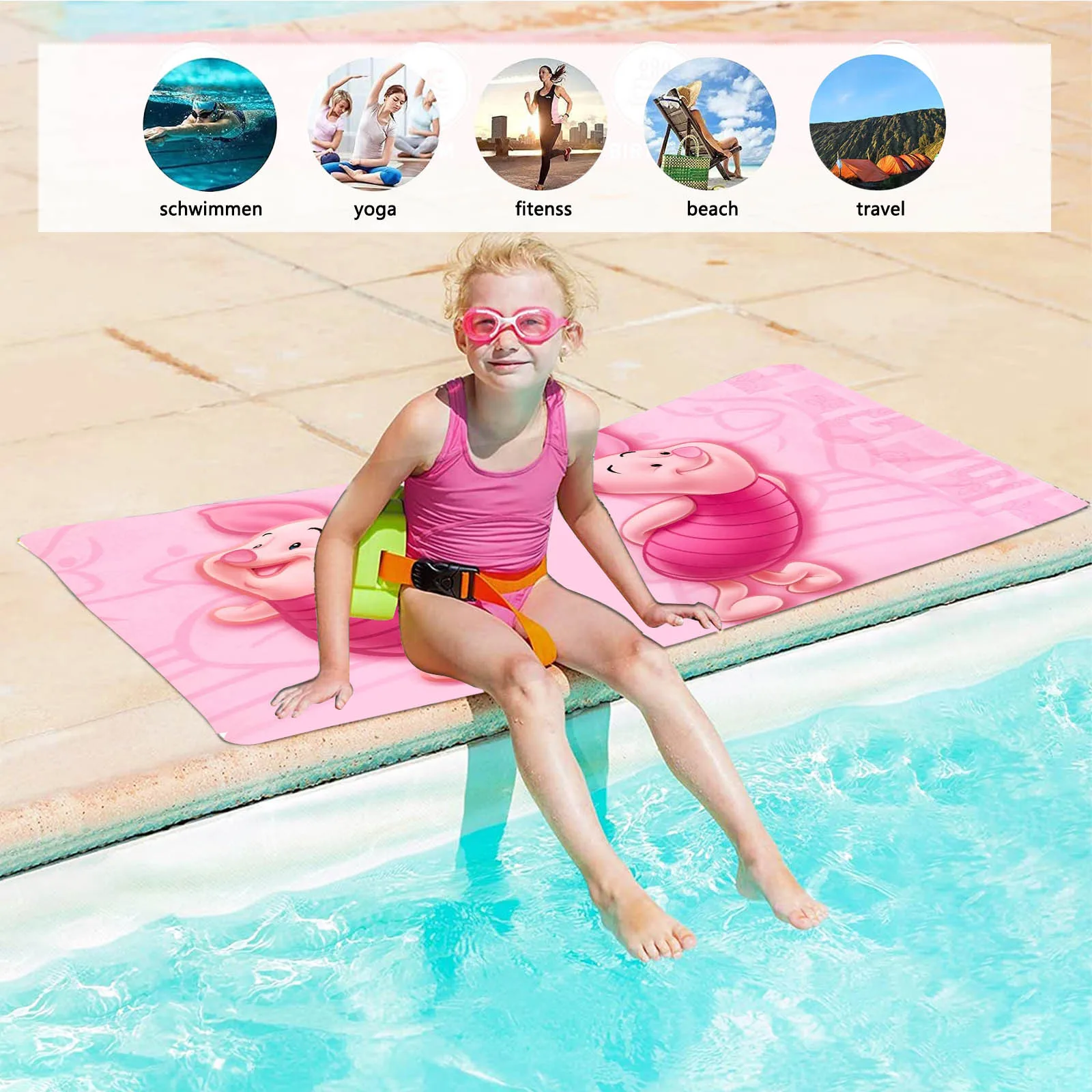 

Winnie the Pooh Towel Cotton 100% Beach Travel Kids Sauna Spa Big Towels For Bath Quick Dry Women Toweltowels