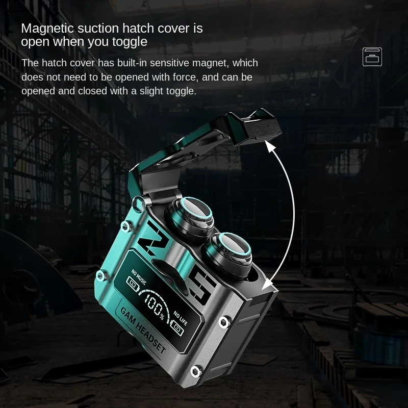 FANGTUOSI-Fones De Ouvido Sem Fio Bluetooth, Fones De Redução De Ruído, Touch Control Earbud, TWS Mecha Gaming Headset, Baixa Latência, M25