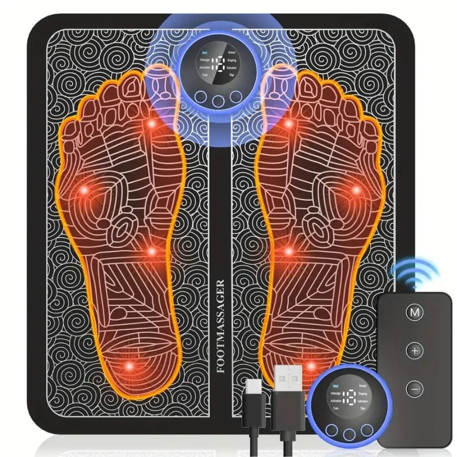 Foot Neurological Massage with Remote Control, Foot Massage Pad, Muscle Relaxation, Portable Foot