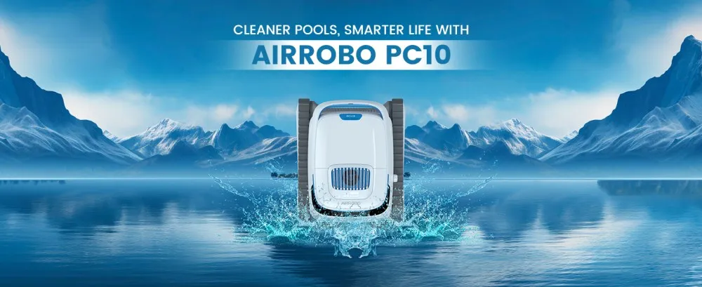 AIRROBO PC10 Robotic Pool Vacuum Cleaner, 45,000Pa Powerful Suction, Wall-Climbing, Suitable for 2000 Sq Ft Walls and Floors
