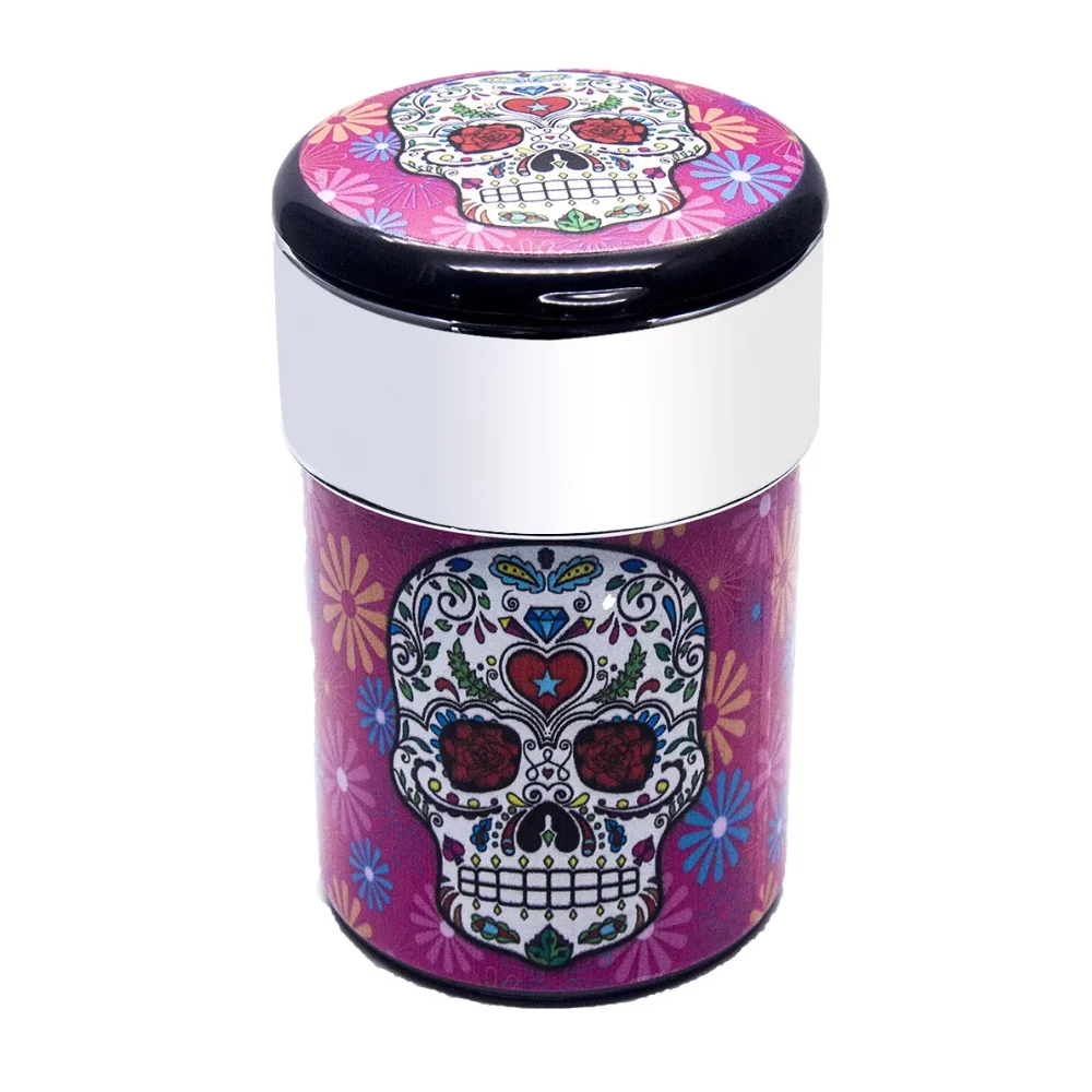 Portable Car Travel Cigarette Cylinder Candy Skull Ashtray Holder Cup LED Light