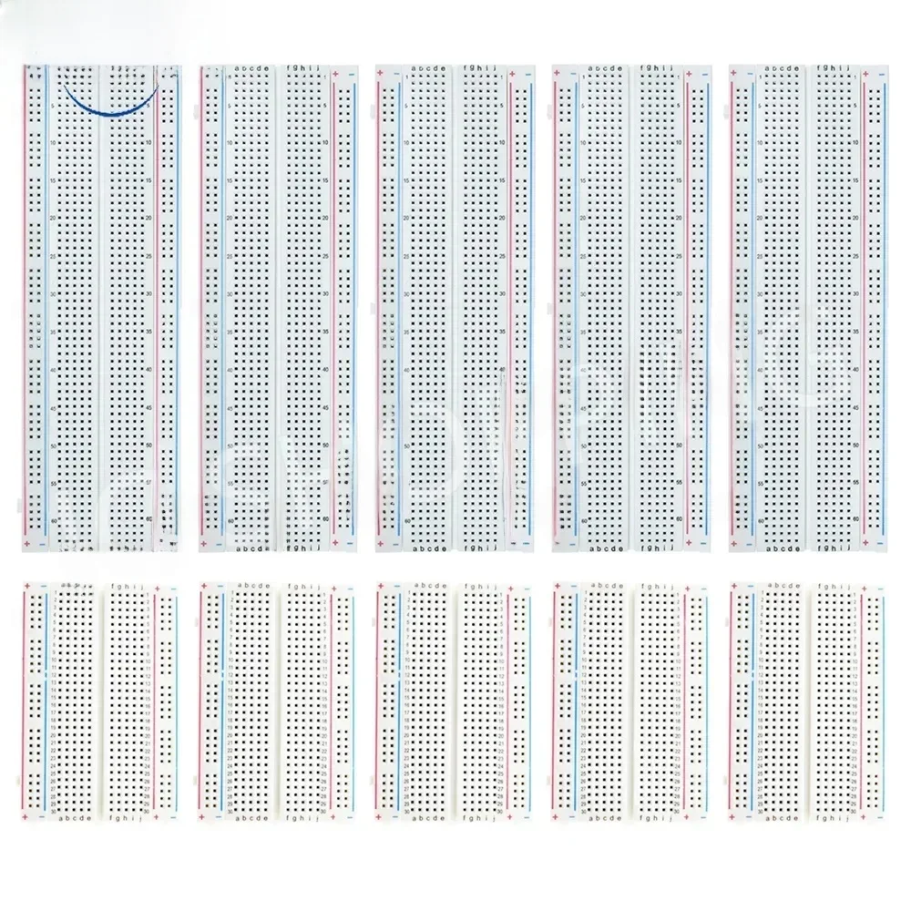 10 pièces MB102 Kit de planches à pain comprenant 5 pièces 830 points 5 pièces 400 points planches à pain sans soudure pour Arduino