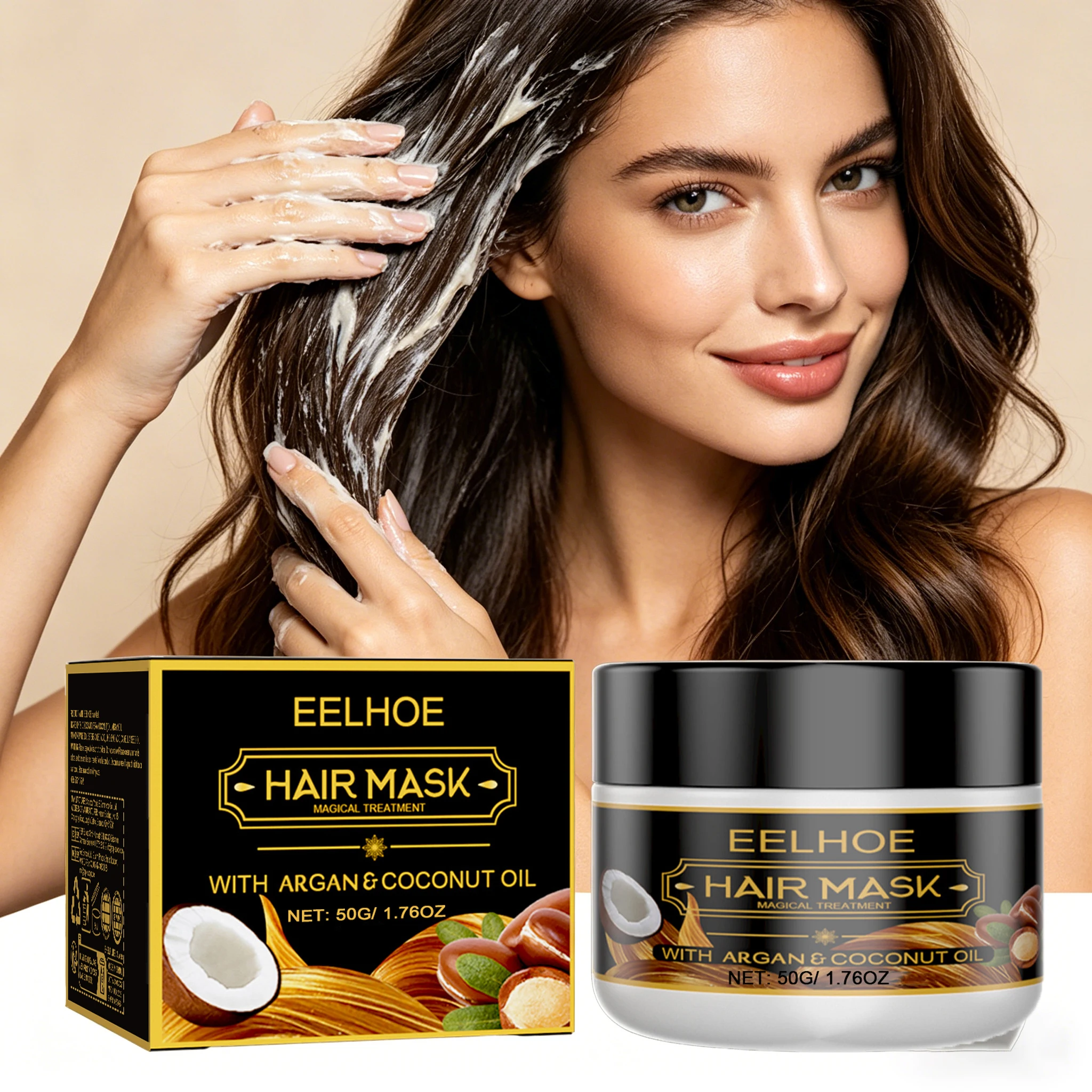 

50G Hair Care Mask Deep Nourishing Repairing Reduce Frizzing Smoothing Volumizing Enhance Gloss Strengthening Hair Care Mask