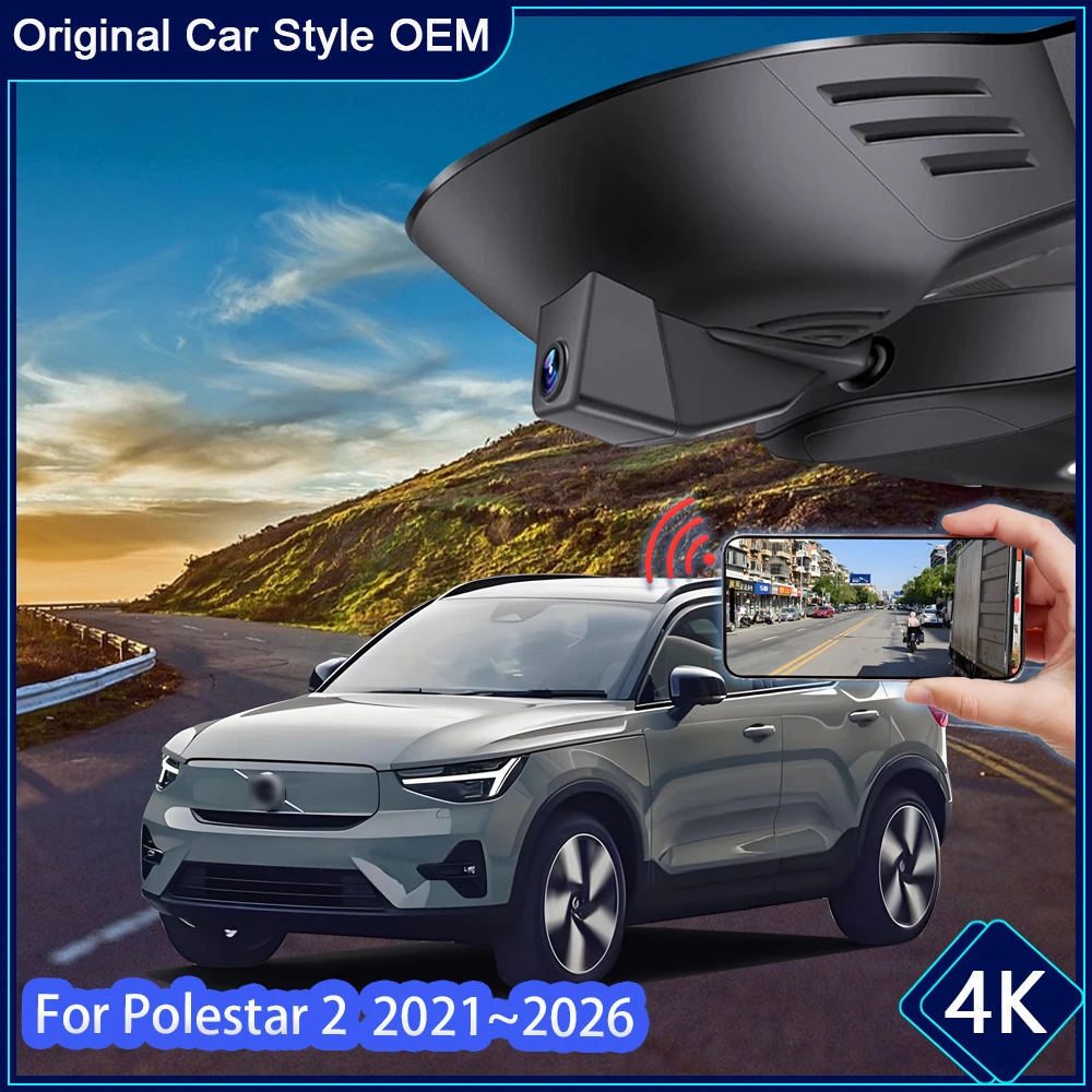 Driving Video Recorder Night Vision 4K UHD Plug and Play Car DVR Camera For Polestar 2 Polestar2 2021~2026 Dashcam