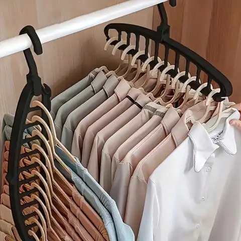 Folding Multi-Hole Clothes Hanger Non-slip Storage Rack Space Saving Clothes Rack Organizers For Wardrobe Jeans Trousers Scarf