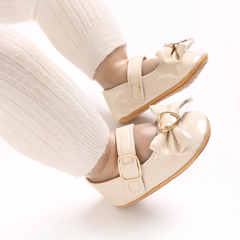 Süße Frühlings- und Herbst-Babyschuhe für 0-18 Monate, Prinzessinnen-Schuhe mit Niedlicher Schleifendekoration, PU-Weichsohle, Rutschfeste Laufschuhe für Kleinkinder – Detail 9