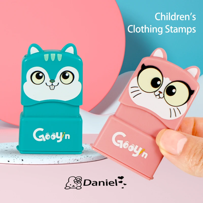 Customized Name Stamp Paints Personal Student Child Baby Engraved Waterproof Non-fading Kindergarten Cartoon Clothing Name Seal