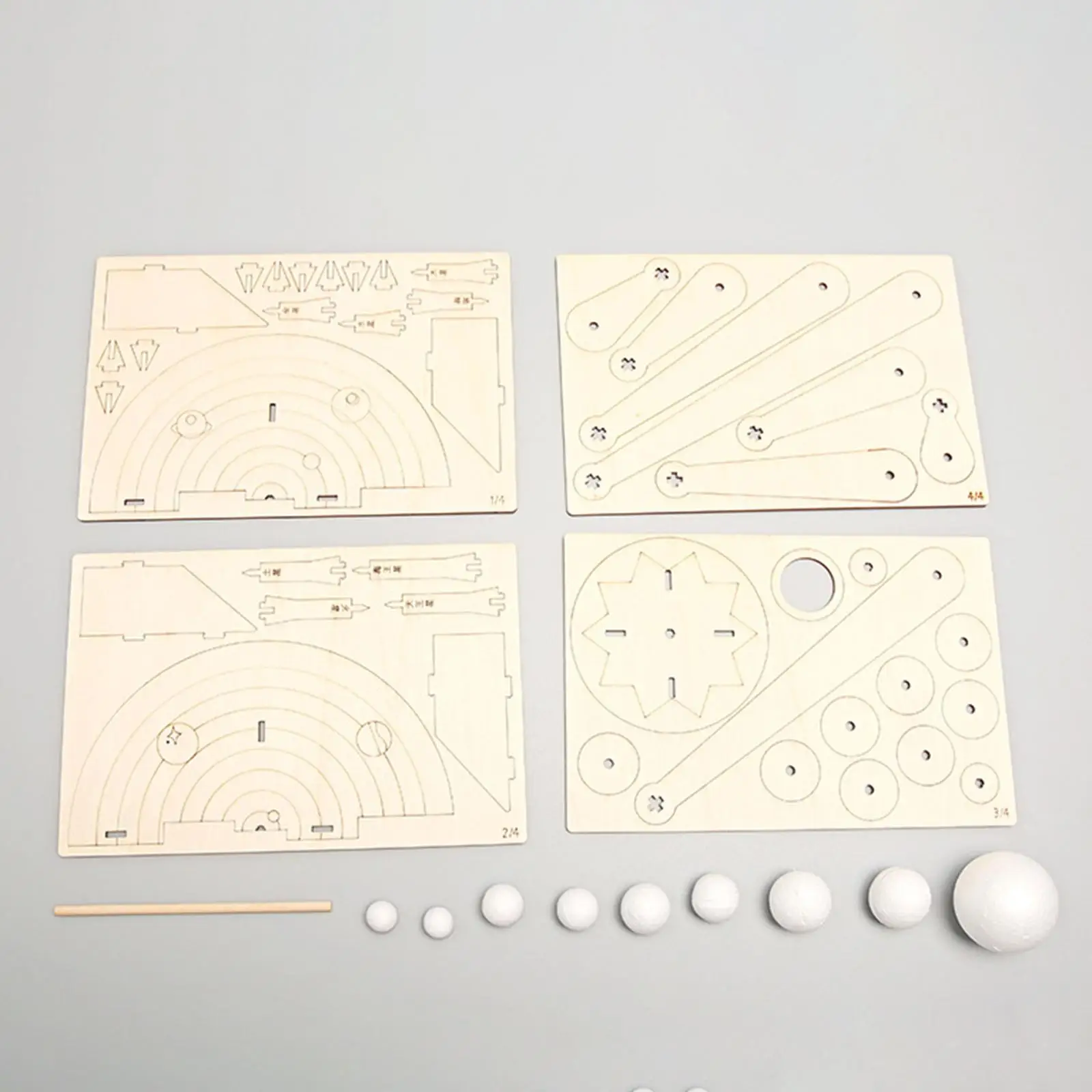 خشبية DIY بها بنفسك النظام الشمسي الذاتي تسعة المجال أداة طلاب المدارس الابتدائية تجربة علمية نموذج لعبة التكنولوجيا #4